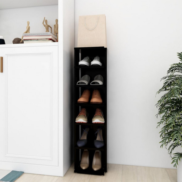 Mobiliário calçado madeira contraplacada preto 27.5x27x102 cm D