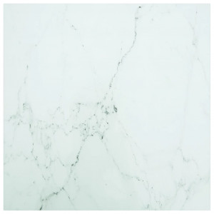 Tablero mesa diseño mármol vidrio templado blanco 70x70 cm 6 mm D