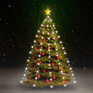 Red de luces de árbol de Navidad 210 LEDs blanco frío 210 cm D