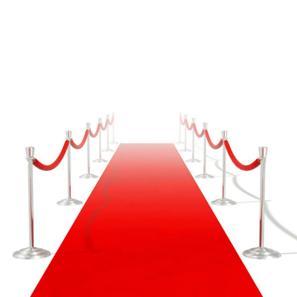 Alfombra de pasillo  roja 1 x 5 m. muy densa 400 g / m² D