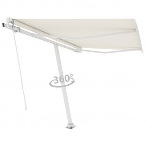 Toldo de pie retráctil manual crema 300x250 cm D