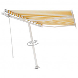 Toldo de pie automático amarillo y blanco 300x250 cm D