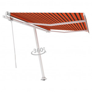 Toldo de pie automático naranja y marrón 300x250 cm D