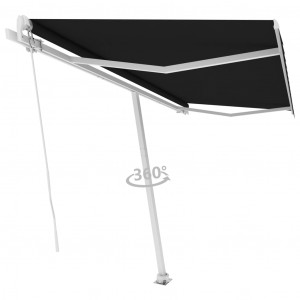 Toldo de pie retráctil manual gris antracita 450x300 cm D