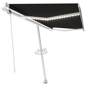 Toldo automático con LED y sensor de viento antracita 450x300cm D