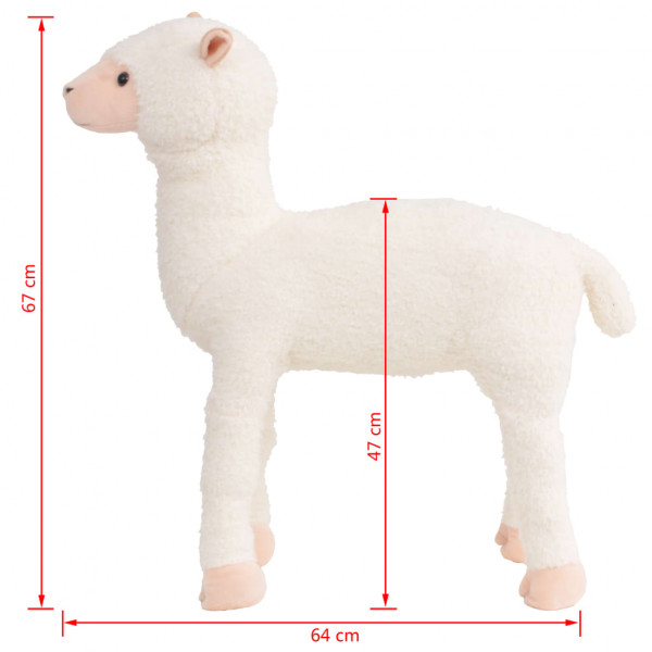 Alpaca de peluche de pie blanca XXL M 5