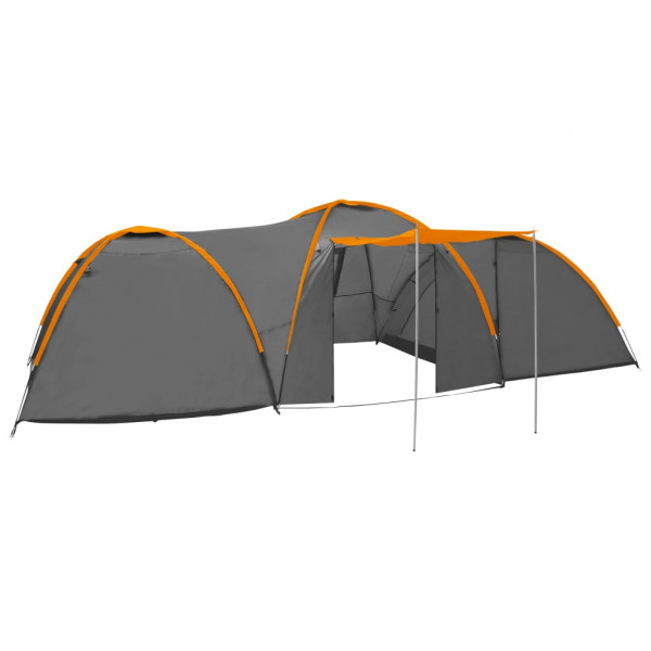 Tenda igloo 8 pessoas cinza e laranja 650x240x190 cm D