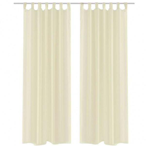 2 Cortinas color crema transparentes 140 x 225 cm D