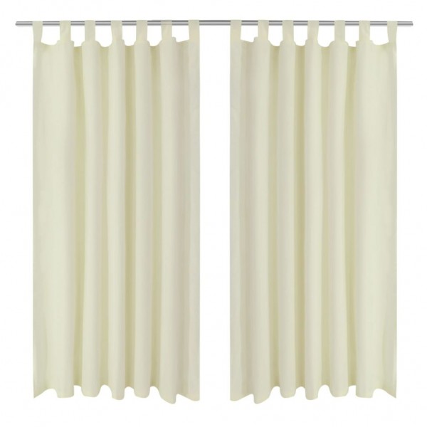 2 cortinas micro-satinadas con trabillas 140 x 175 cm D