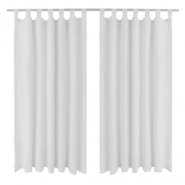 2 cortinas brancas micro-satinadas com trave. 140 x 175 cm D