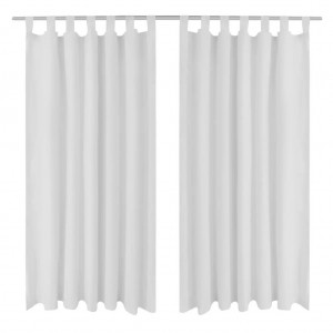 Cortinas de micro-raio com loops 2 unidades brancas 140x225 cm D