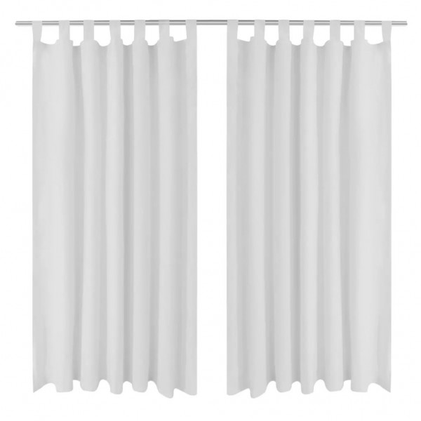 Cortinas de micro-raio com loops 2 unidades brancas 140x225 cm D