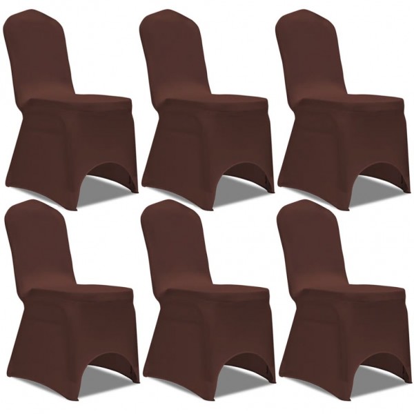Funda de silla elástica 6 unidades marrón D