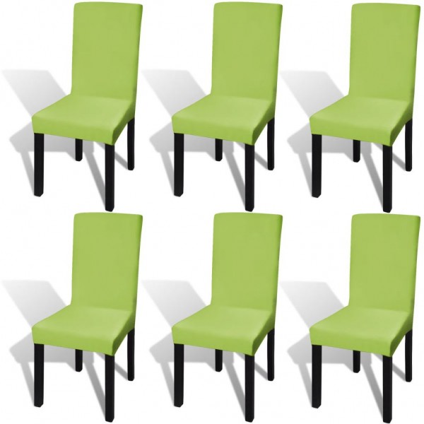 Funda para silla elástica recta 6 unidades verde D