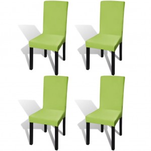 Funda para silla elástica recta 4 unidades verde D