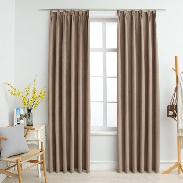 Cortinas opacas com ganchos 2 peças cinza topo 140x175 cm D