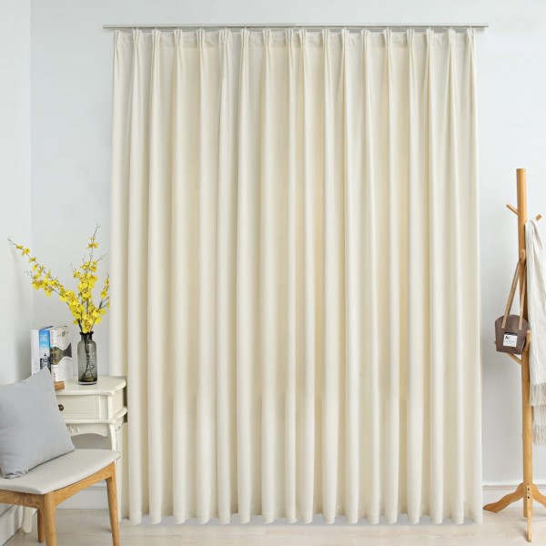 Cortina opaca com ganchos veludo creme 290x245 cm D