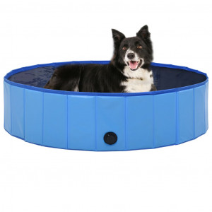 Piscina para perros plegable PVC azul 120x30 cm D