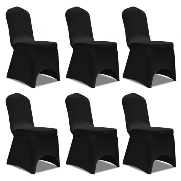 Conjunto de 6 Capas ajustadas para cadeiras. cor preta D