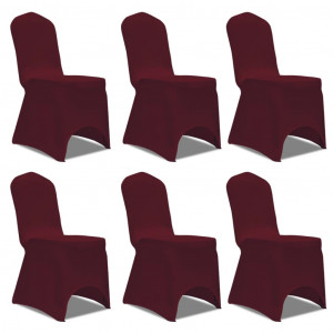 Conjunto de 6 Capas ajustadas para cadeiras. vermelho bordeaux D