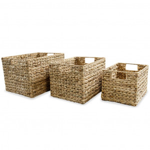 Conjunto de cestas de armazenamento de jacinto de água 3 unidades D