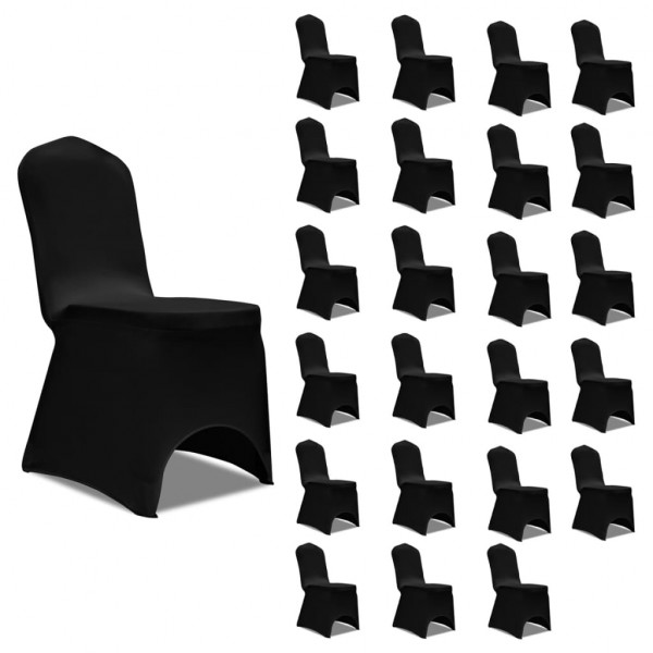Funda de cadeira elástica 24 unidades preto D