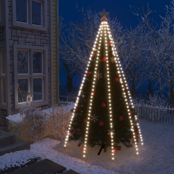 Red de luces de árbol de Navidad 400 LEDs blanco frío 400 cm D