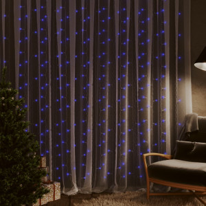 Cortina de luzes caratão 3x3 m 300 LEDs azuis 8 funções D