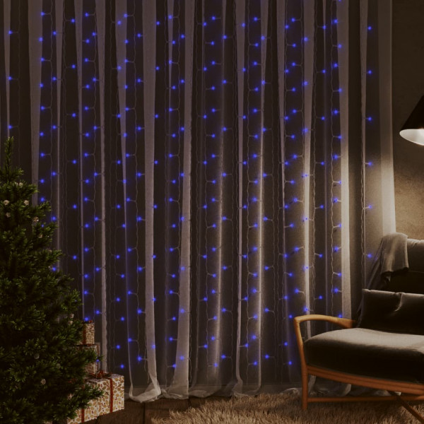 Cortina luces carámbano 3x3 m 300 LEDs azul 8 funciones D
