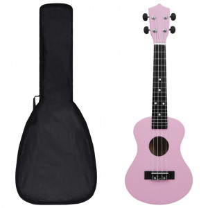 Soprano ukelele conjunto com caso de criança rosa 23 D