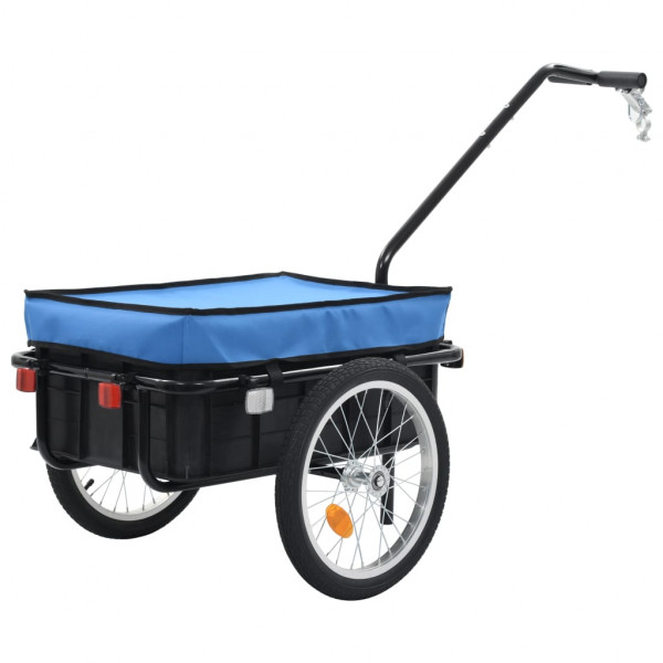 Reboque de carga para bicicleta em aço azul 155x60x83 cm D