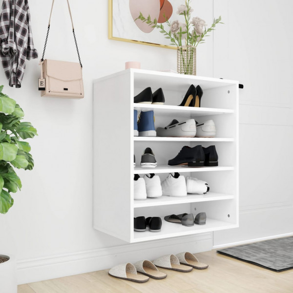 Mobiliário de calçados de madeira contraplacada branca 60x35x70 cm D