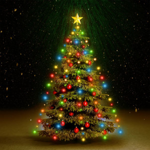 Red de luces de árbol de Navidad 150 LEDs de colores 150 cm D