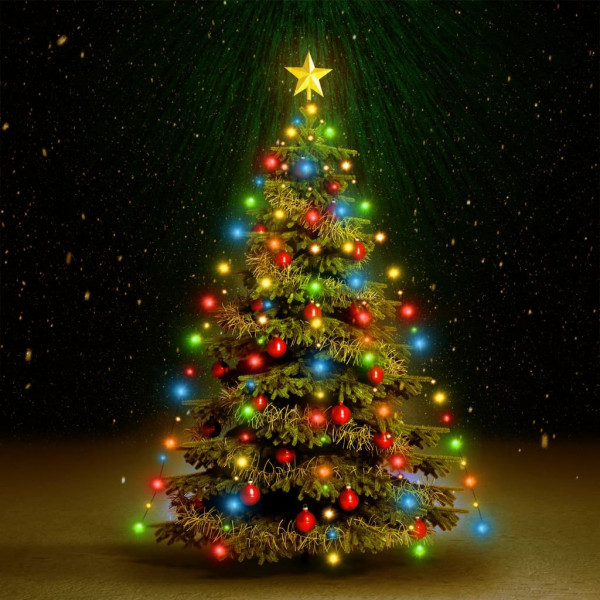 Red de luces de árbol de Navidad 210 LEDs de colores 210 cm D