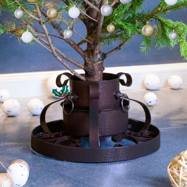 Suporte para árvore de Natal cobre envelhecido 29x29x15.5 cm D