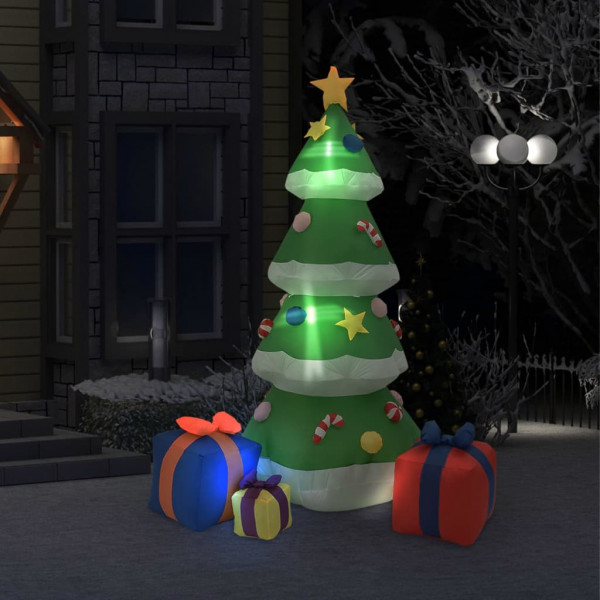 Árbol de Navidad inflable LEDs interior y exterior 240 cm D