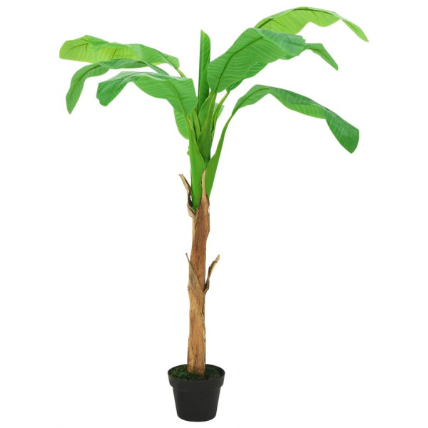 Árvore de banana artificial com poteiro verde de 180 cm D