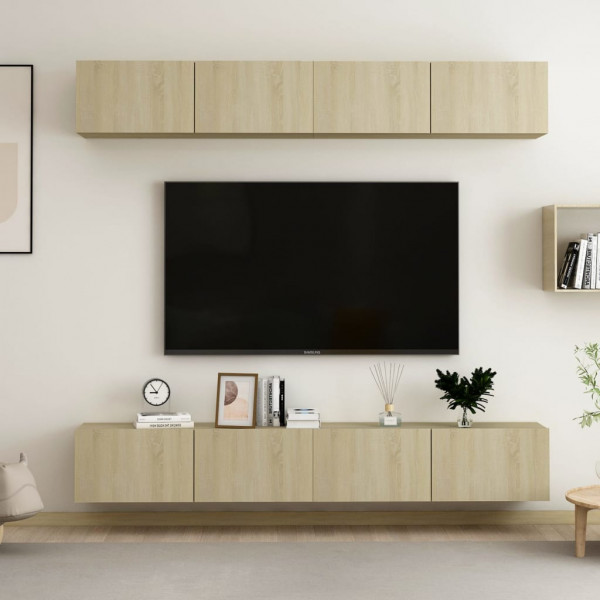 Conjunto de móveis de sala de estar 4 peças de carvalho Sonoma 100x30x30 cm D