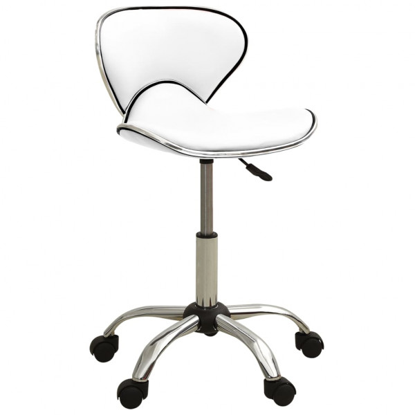 Silla de oficina de cuero sintético blanco D