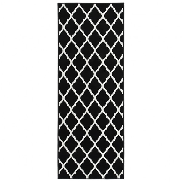 Alfombra de pasillo BCF negro y blanco 100x350 cm D