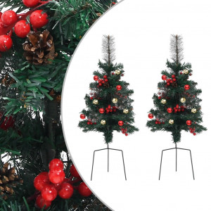 Árboles de Navidad artificiales de camino 2 uds PVC 76 cm D