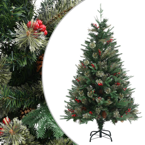 Árbol de Navidad con piñas verde PVC y PE 120 cm D