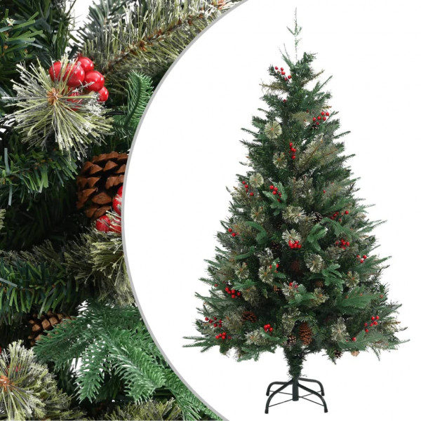 Árbol de Navidad con piñas verde PVC y PE 150 cm D