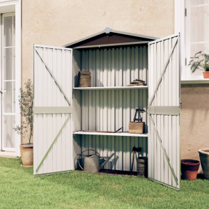 Cobertura de jardim de aço galvanizado marrom 116x45x175 cm D