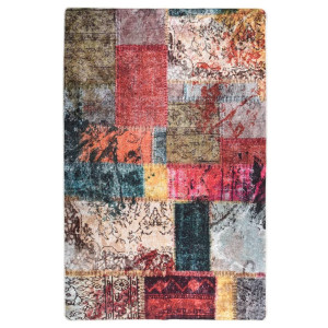 Tapete lavável patchwork antiderrapante multicolor 80x150 cm D