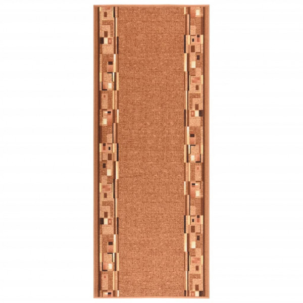 Alfombra de pasillo antideslizante marrón 80x450 cm D