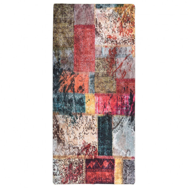 Tapete lavável patchwork antiderrapante multicolor 80x300 cm D
