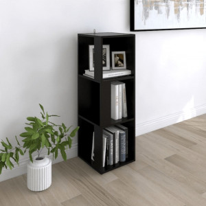 Mueble de esquina madera contrachapada negro 33x33x100 cm D