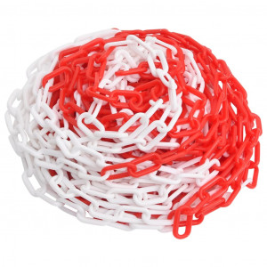 Chains de aviso de plástico vermelho e branco 30 m Ø8 mm D