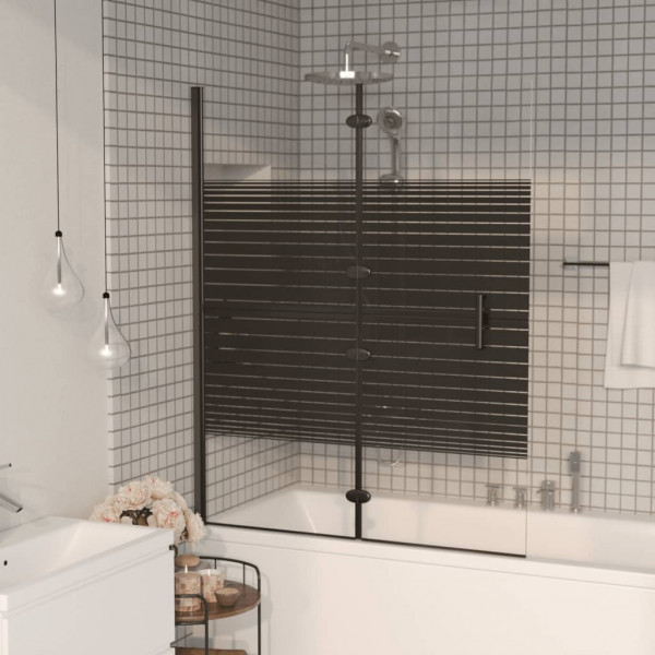 Mampara de ducha plegable ESG negro 100x140 cm D